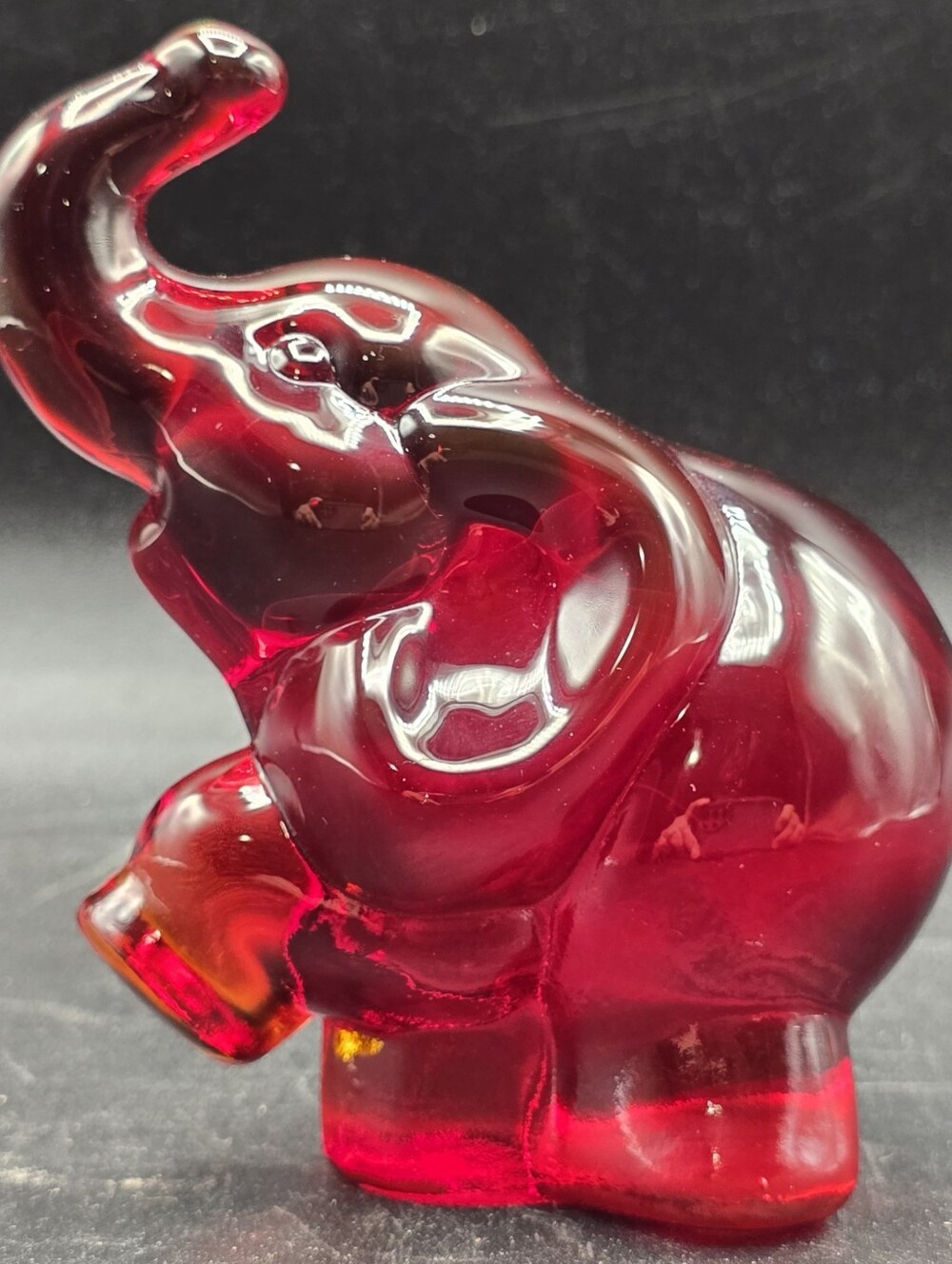 Fenton Glass Ruby Red Elephant GOP